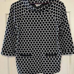Boden Black and White Polka Dot Top